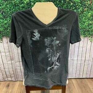 Buffalo Jeans Black Thrashed Grunge Motorcycle Mens T-shirt Size M (SKU: 21M)